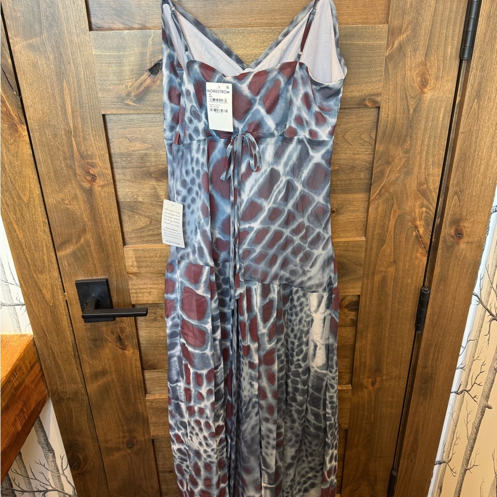 Nordstrom Spaghetti Strap Animal Print Midi Dress - Picture 3 of 5